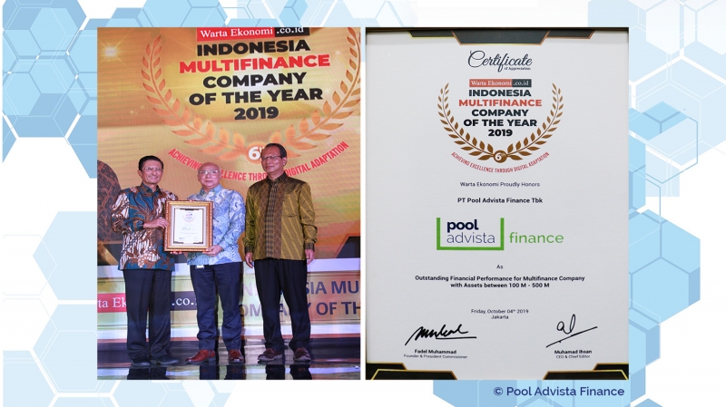 PT Pool Advista Finance Tbk. Mendapatkan Penghargaan Indonesia Multifinance Company of the Year 2019 dari Warta Ekonomi